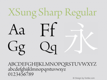 XSung Sharp Regular XSung Sharp - Version 3.0 Font Sample