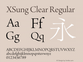 XSung Clear Regular XSung Clear - Version 3.0 Font Sample