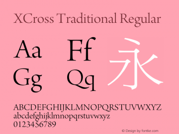 XCross Traditional Regular XCross Traditional - Version 1.0 Font Sample