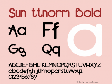 Sun ttnorm Bold Altsys Metamorphosis:10/27/94 Font Sample