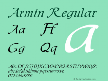 Armin Regular Unknown Font Sample