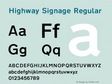 Highway Signage Regular 001.000图片样张