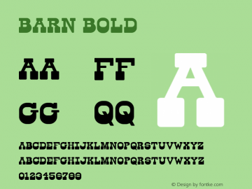 Barn Bold 1.000 Font Sample