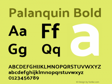 Palanquin Bold Version 1.0.4 Font Sample