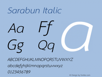 Sarabun Italic Version 1.3.2 2013 Font Sample