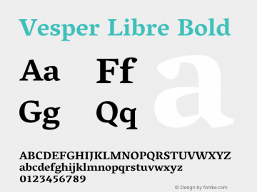 Vesper Libre Bold Version 1.058 Font Sample
