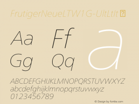 FrutigerNeueLTW1G-UltLtIt ☞ Version 2.000;com.myfonts.easy.linotype.neue-frutiger.w1g-ultralight-italic.wfkit2.version.49gH Font Sample