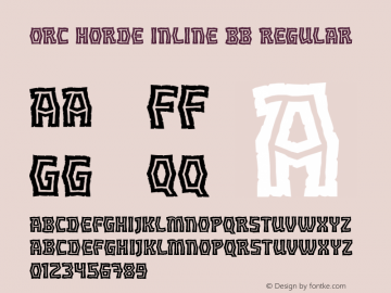 Orc Horde Inline BB Regular Version 1.000 Font Sample
