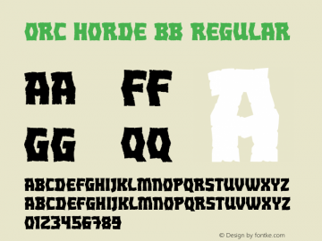 Orc Horde BB Regular Version 1.000 Font Sample