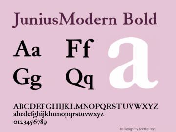 JuniusModern Bold Altsys Fontographer 4.1 1/21/96 Font Sample