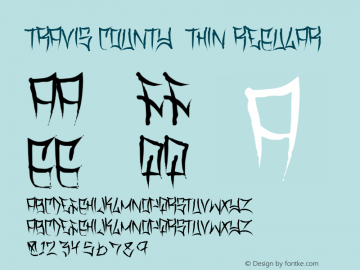 Travis County  Thin Regular Version 1.00 2015图片样张