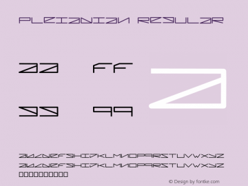 Pleiadian Regular Version 001.000 Font Sample