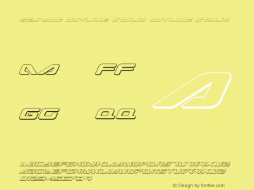 Sea-Dog Outline Italic Outline Italic Version 3.1; 2015 Font Sample