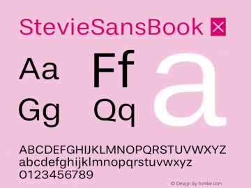 StevieSansBook ☞ Version 1.000;com.myfonts.easy.typefolio.stevie-sans.book.wfkit2.version.4nDc图片样张