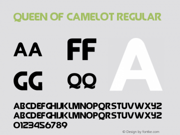 Queen of Camelot Regular 1.0 email: dennis@sharkshock.net Font Sample