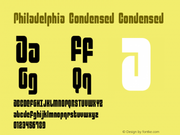 Philadelphia Condensed Condensed Version 3.0; 2015 Font Sample