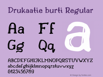 Drukaatie burti Regular Version 0.14.1 Font Sample