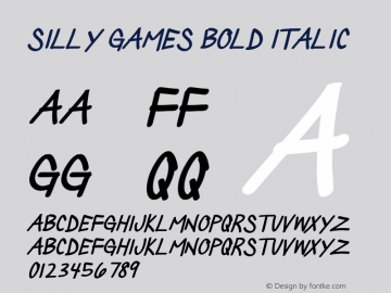 Silly Games Bold Italic Version 1.00 2015图片样张