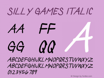 Silly Games Italic Version 1.00 2015 Font Sample