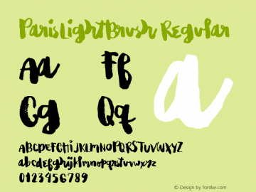 ParisLightBrush Regular Version 1.00 Font Sample