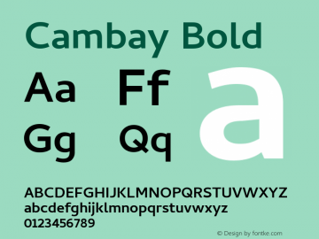 Cambay Bold Version 1.095;PS 001.095;hotconv 1.0.70;makeotf.lib2.5.58329 Font Sample