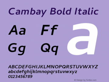 Cambay Bold Italic Version 1.005;PS 001.005;hotconv 1.0.70;makeotf.lib2.5.58329 Font Sample