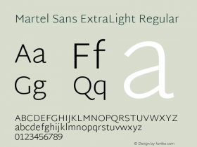 Martel Sans ExtraLight Regular Version 1.000; ttfautohint (v1.1) -l 5 -r 5 -G 72 -x 0 -D latn -f none -w gGD -W -c图片样张