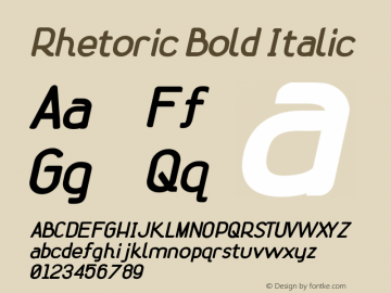 Rhetoric Bold Italic Version 1.000;PS 001.000;hotconv 1.0.70;makeotf.lib2.5.58329图片样张