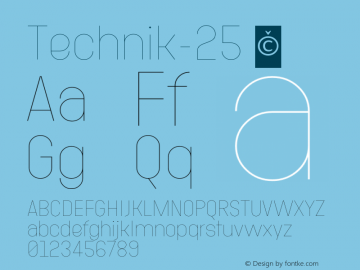 Technik-25 ☞ Version 001.000;com.myfonts.easy.carnoky.technik.25.wfkit2.version.3Tui图片样张