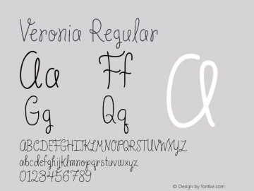 Veronia Regular Version 1.000 Font Sample