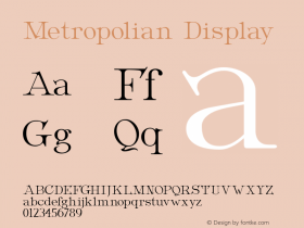 Metropolian Display Version 001.000 Font Sample