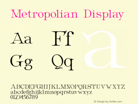 Metropolian Display Version 001.000 Font Sample