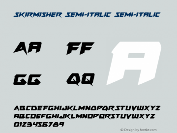 Skirmisher Semi-Italic Semi-Italic Version 1.1; 2015图片样张