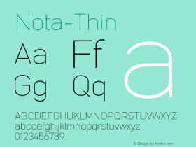 Nota-Thin ☞ Version 001.000;com.myfonts.easy.wiescherdesign.nota.thin-italic.wfkit2.version.4nDq Font Sample