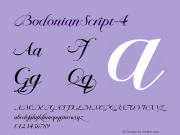 BodonianScript-4 ☞ Version 001.000;com.myfonts.easy.wiescherdesign.bodonian-script.4.wfkit2.version.3PmD图片样张