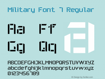 Military Font 7 Regular Version 1.000图片样张