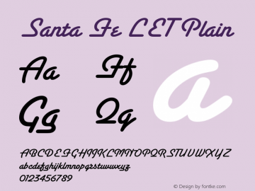 Santa Fe LET Plain 3.4 Font Sample