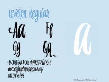 Loveton Regular Version 1.0 Font Sample