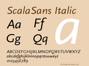 ScalaSans Italic Version 001.000图片样张