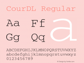 CourDL Regular Version 1.0 Font Sample