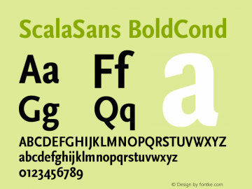 ScalaSans BoldCond Version 001.000 Font Sample