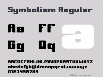 Symbolism Regular Version 1.00 April 6, 2015, initial release Font Sample