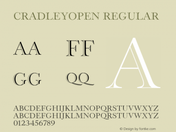 CradleyOpen Regular Version 1.006;com.myfonts.easy.castletype.cradley.open.wfkit2.version.4nRb图片样张
