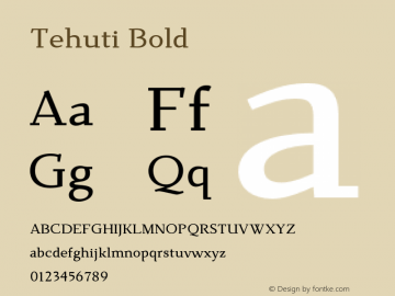 Tehuti Bold Version 1.0 Font Sample