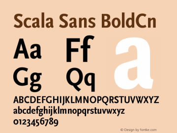 Scala Sans BoldCn Version 001.000 Font Sample