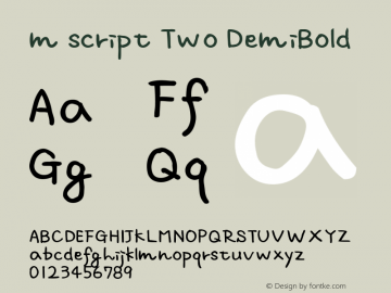 m script Two DemiBold Macromedia Fontographer 4.1J 00.12.21图片样张