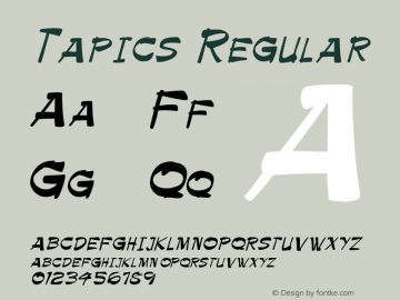 Tapics Regular Unknown Font Sample