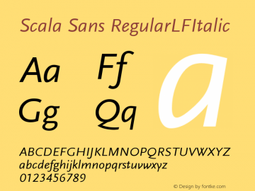 Scala Sans RegularLFItalic Version 001.000图片样张