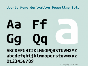 Ubuntu Mono derivative Powerline Bold Version 0.80 Font Sample