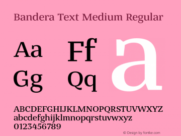 Bandera Text Medium Regular Version 2.000 Font Sample